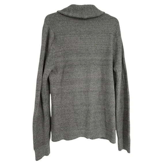 Abercrombie & Fitch Button Cardigan Sweater Mens Size Medium Shawl Collar Gray - Picture 2 of 10